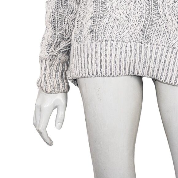 REISS Esme Cable Knit V-Neck Jumper Sweater in Gray Women's size Medium - Picture 9 of 11